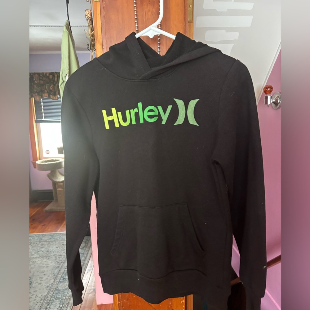 Hurley Black Hoodie with Logo
